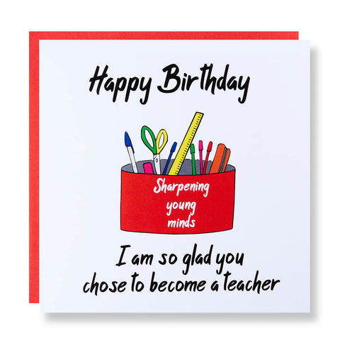 Happy Birthday Card - Stationery Pot