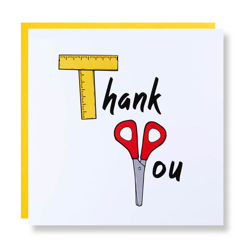 Thank You Card - Ruler and Scissors