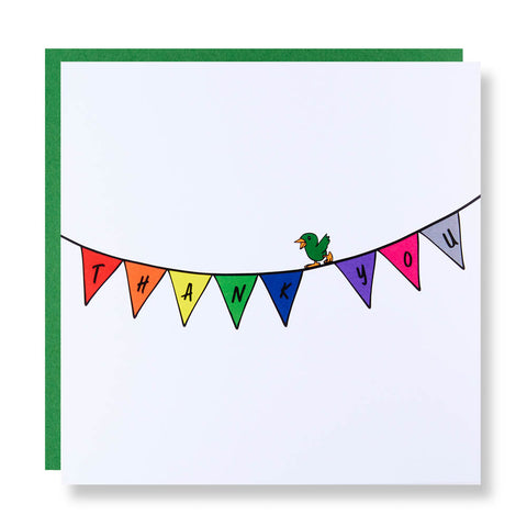 Thank You Card - Bird on a Bunting